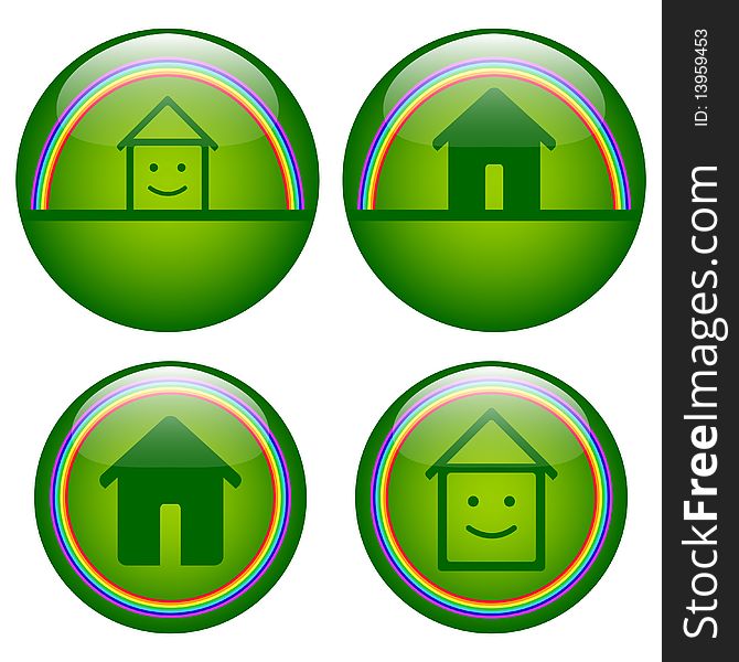 Real estate glossy web buttons with rainbow and space for text. JPG or vector AI. Real estate glossy web buttons with rainbow and space for text. JPG or vector AI.