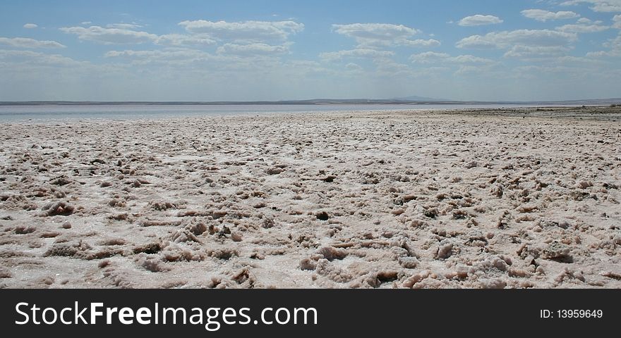 The Salt Lake in Turkey.One of salt reserves of Turkey.