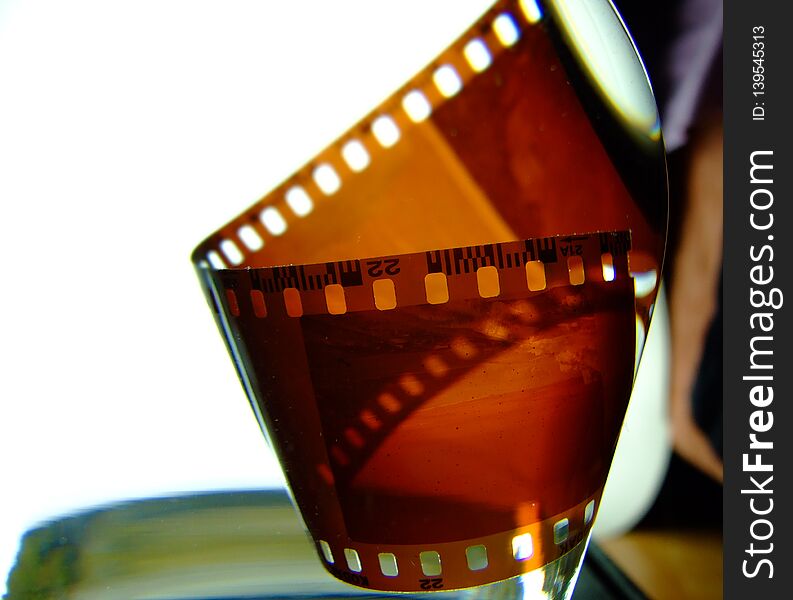 The view of negative film. Isolated object.