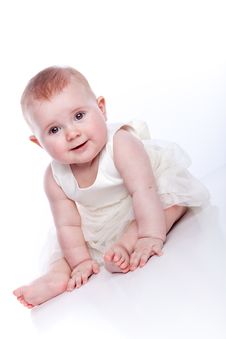 Very Cute Happy Baby Girl Wearing Princess Dress Royalty Free Stock Images Very Cute Happy Baby Girl Wearing Princess Dress Royalty Free Stock Images