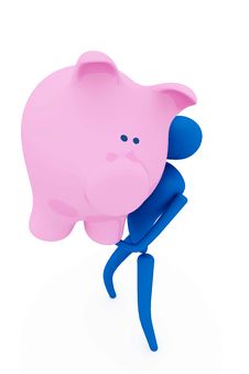 Person Holding Piggy Bank Royalty Free Stock Photography