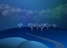 Winter Night Landscape Royalty Free Stock Image Winter Night Landscape Royalty Free Stock Image