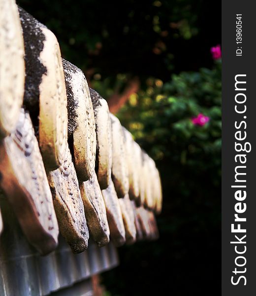 This is a rooftop of an ancient house in China. This is a rooftop of an ancient house in China.