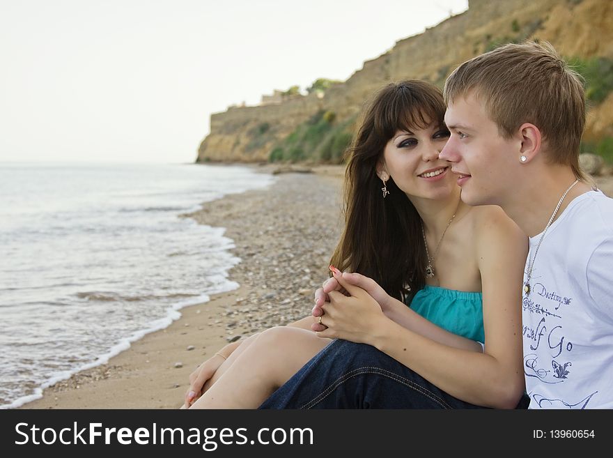 Couple enjoying themselves on the beach