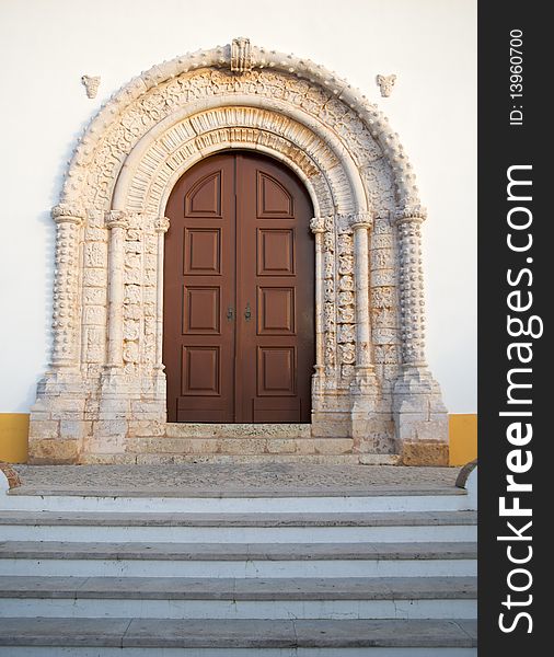 The main entrance of a church in Alvor. The main entrance of a church in Alvor.