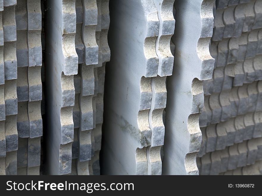 White marble slabs from a quarry