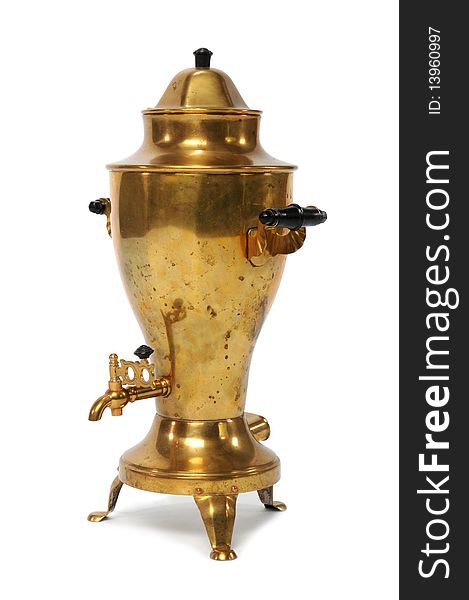 Old samovar insulated in a white background