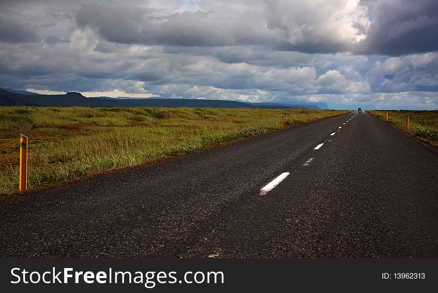 Country road in Southern Iceland