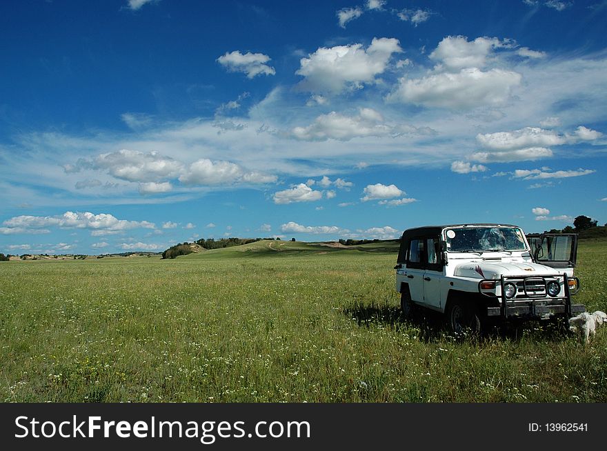 Beautiful vast prairie Baiyun were blossoming