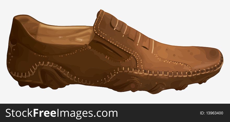 Casual contemporary leather shoes brown color