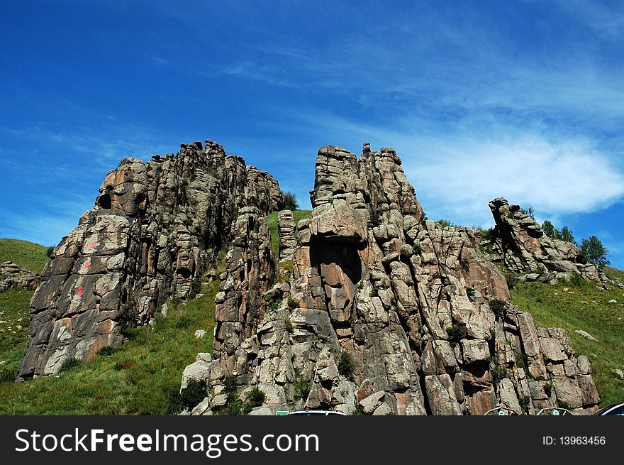 Rock formations in China's Inner Mongolia Ashatu Shilin Geopark