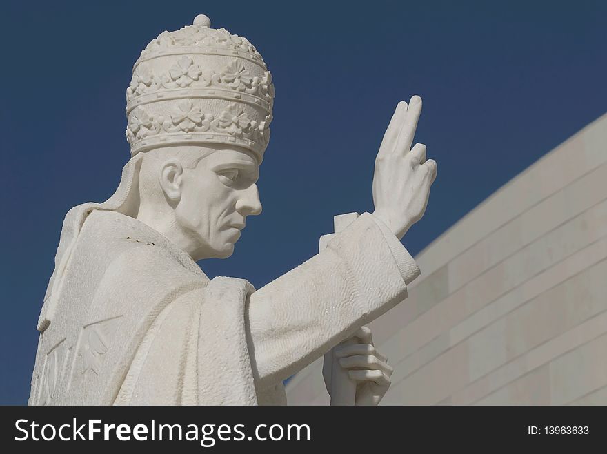 Pope statue - Sanctuary Fatima Fatima city - Portugal - Europe. Pope statue - Sanctuary Fatima Fatima city - Portugal - Europe
