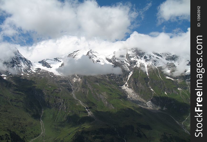 The Austrian alps in sunny day