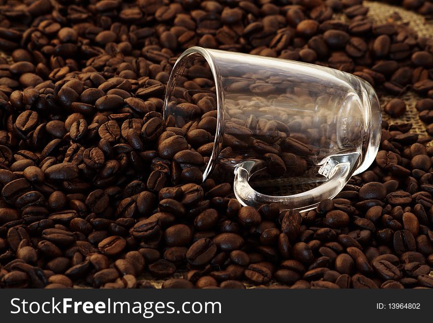 Coffee cup on the background of a cafe