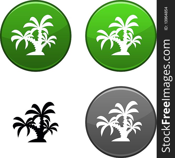 Tropical round buttons. Black icon included. Tropical round buttons. Black icon included.