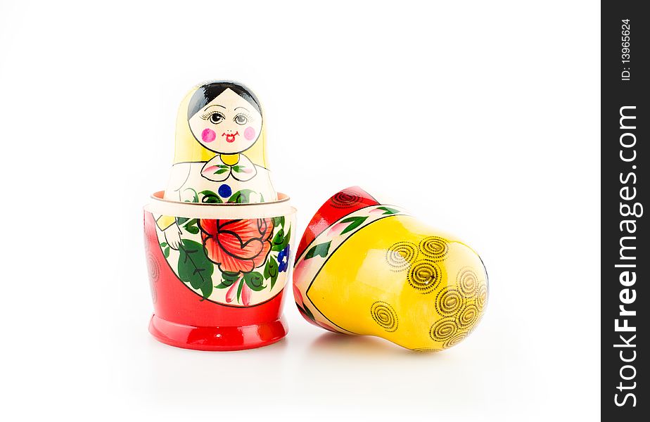 Matryoshka doll (isolated on the white)