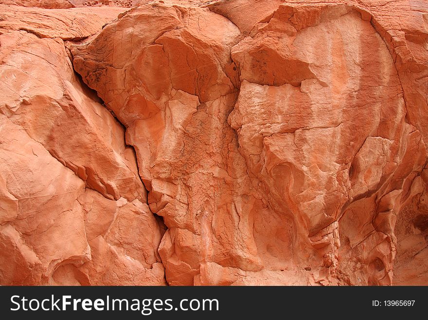 Red rock formation in the desert at Valley of Fire