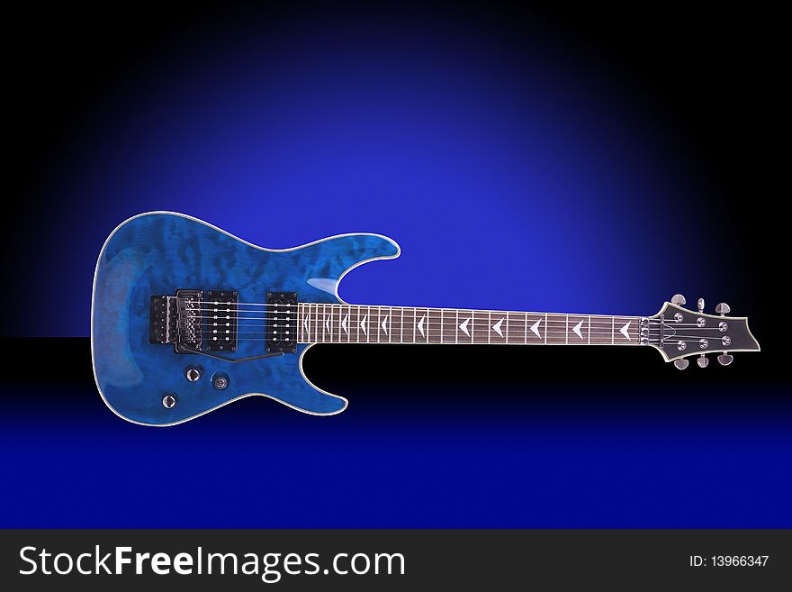 Series. electric guitar isolated on gradient background