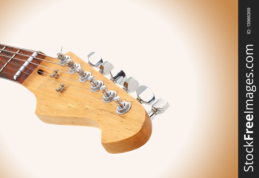 Electric guitar neck isolated on gradient background