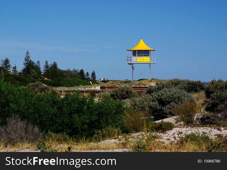 The new surf lifesaving tower at Semaphore Beach (Adelaide, Australia).