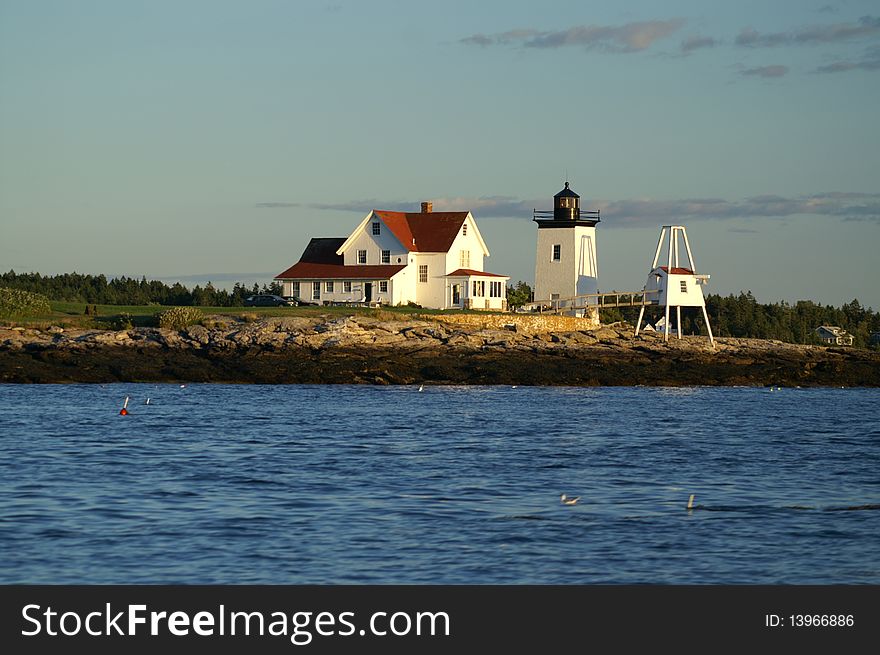 Hendricks Head Lighthouse is located on the Kennebec River in Maine.