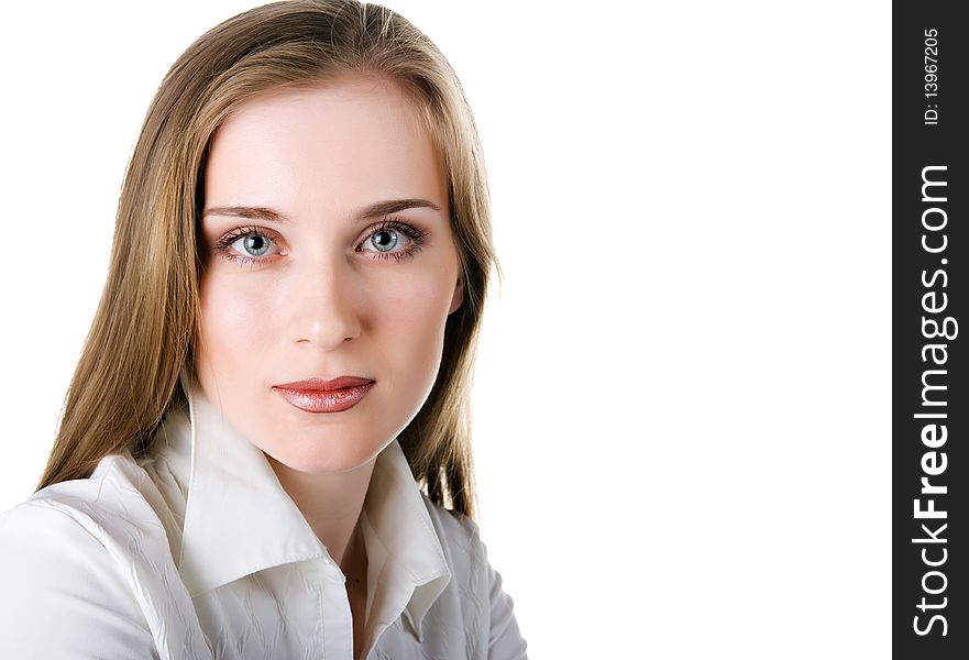 Attractive businesswoman isolated on a white background. Attractive businesswoman isolated on a white background