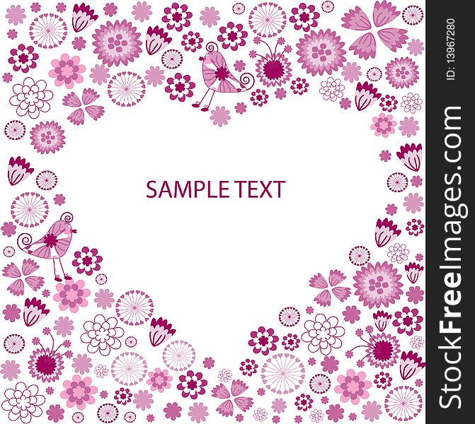 The Abstract floral background. The Complimentary postcard.