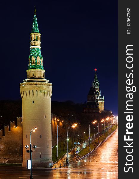 Place of interest Kremlin. Night view. Place of interest Kremlin. Night view.