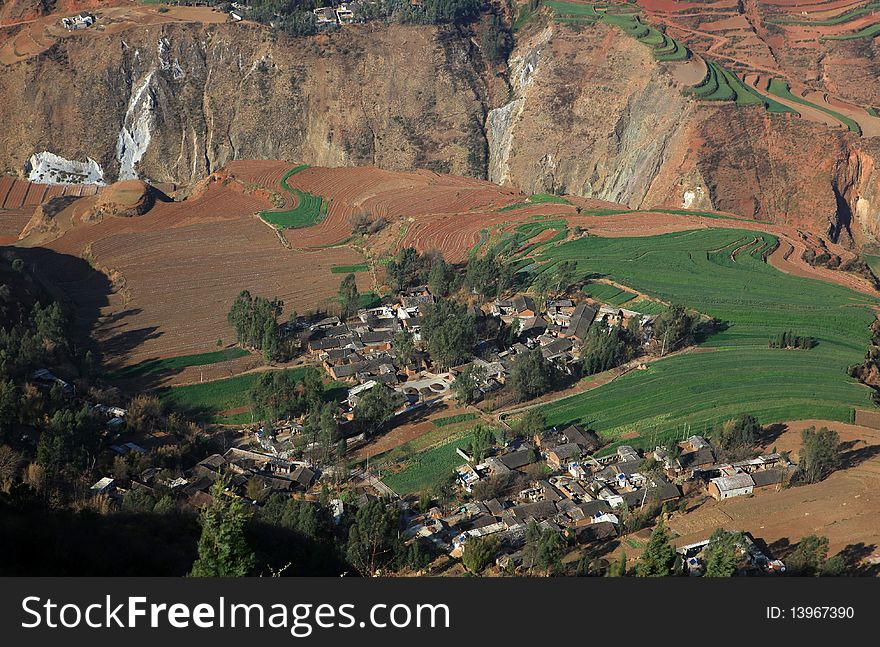 West china,village in the valley