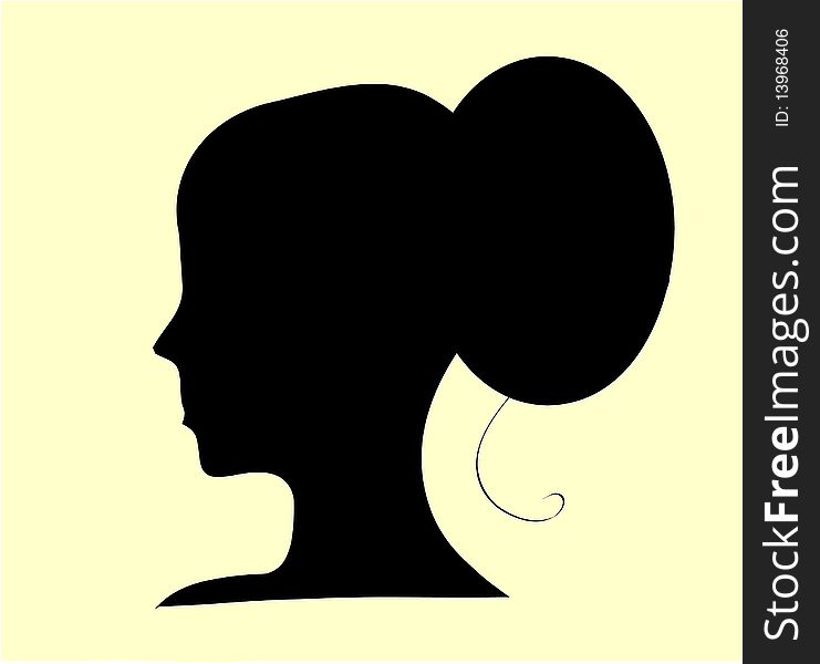 Profile of women on a yellow background