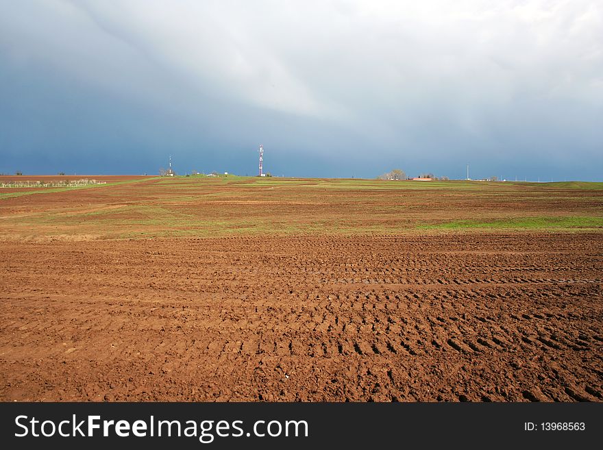 Horizontal landscape with dark blue sky. Horizontal landscape with dark blue sky