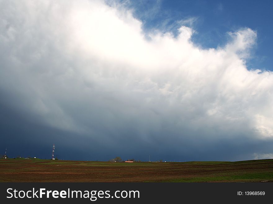 Horizontal landscape with storm clouds. Horizontal landscape with storm clouds