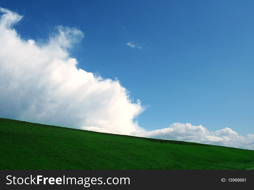 Landscape with road and storm clouds