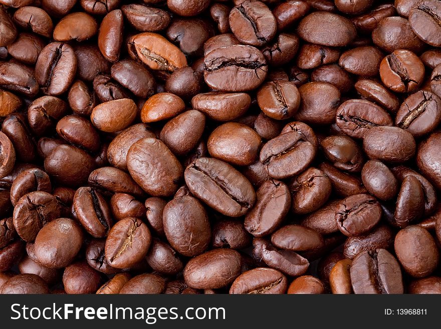 A roasted coffee beans texture