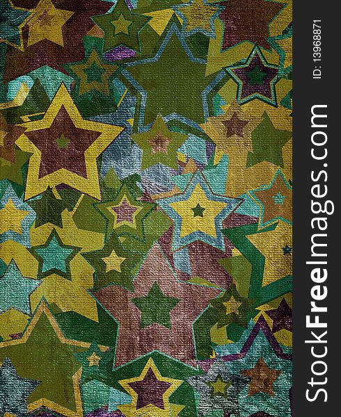 Abstract star on light grunge background