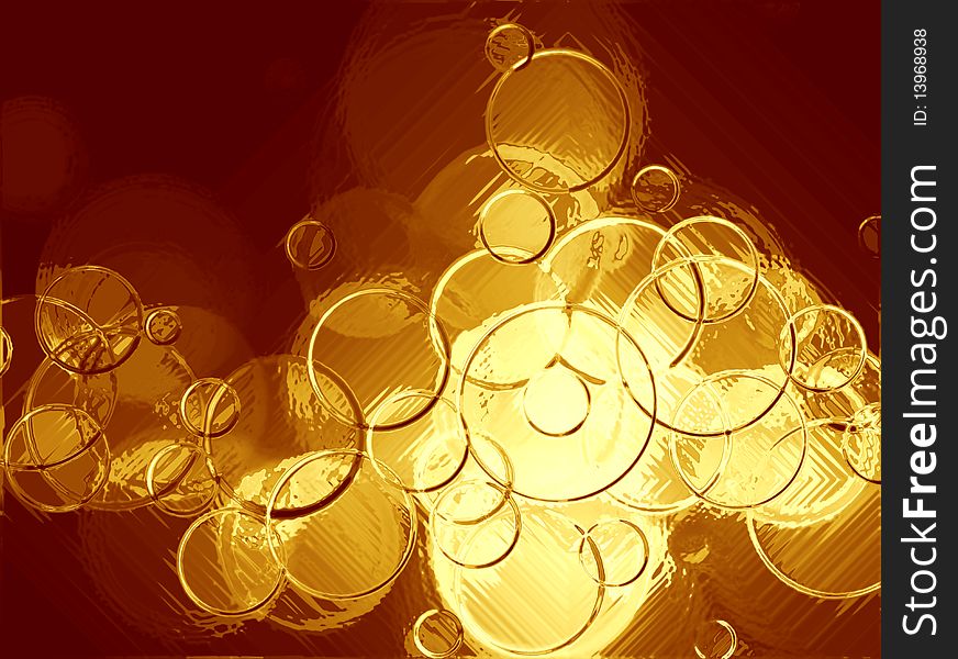 Gold metallic background with circles. Gold metallic background with circles