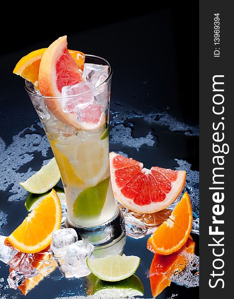 Cold fresh citrus fruit drink. Cold fresh citrus fruit drink