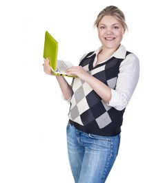 Attractive Woman With Laptop Royalty Free Stock Photos Attractive Woman With Laptop Royalty Free Stock Photos