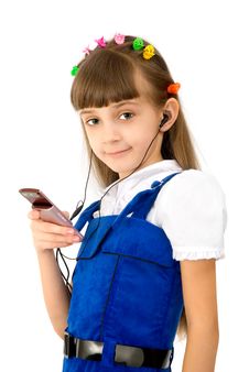 The Girl In A Blue Dress Royalty Free Stock Photography