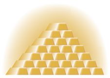 Pyramid Of Gold Bars Stock Photo