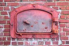 Red Incinerator Door Stock Photography Red Incinerator Door Stock Photography