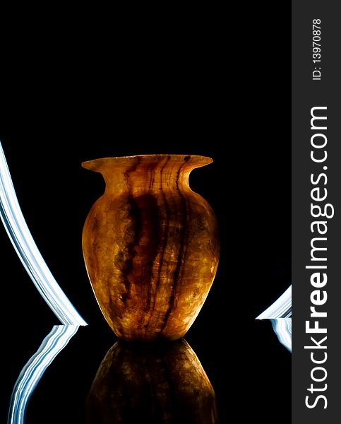 Alabaster Vase Illuminated By Light Rays