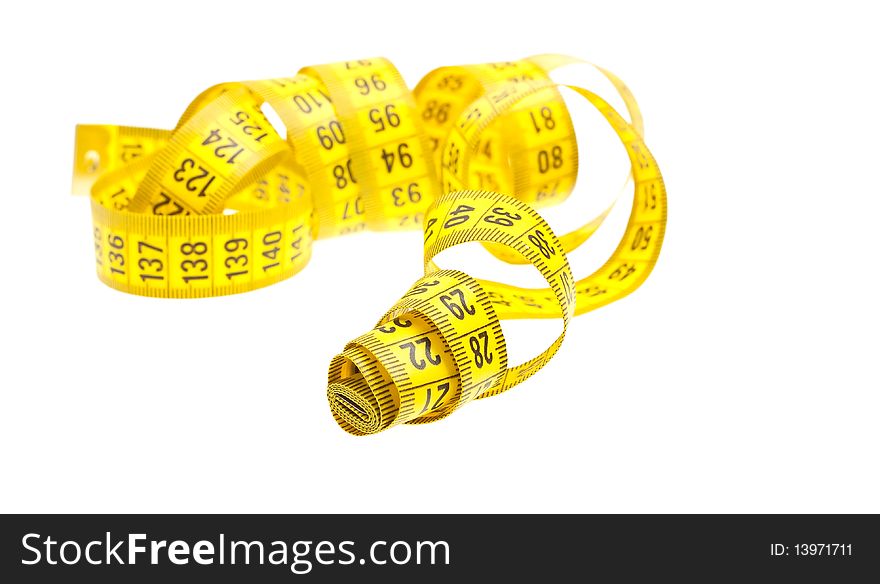 Measuring tape isolated on a white