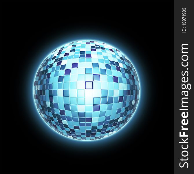 3d sphere looks like a disco ball. 3d sphere looks like a disco ball