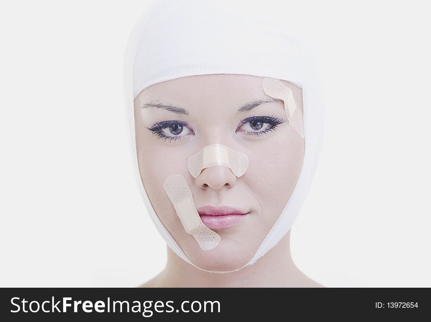 Woman skincare and health concept with botox injection. Woman skincare and health concept with botox injection