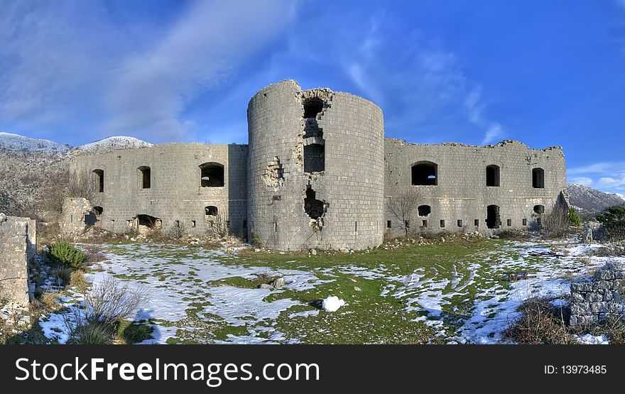 Fortress Kosmac near city Budva on the road to Cetinje.