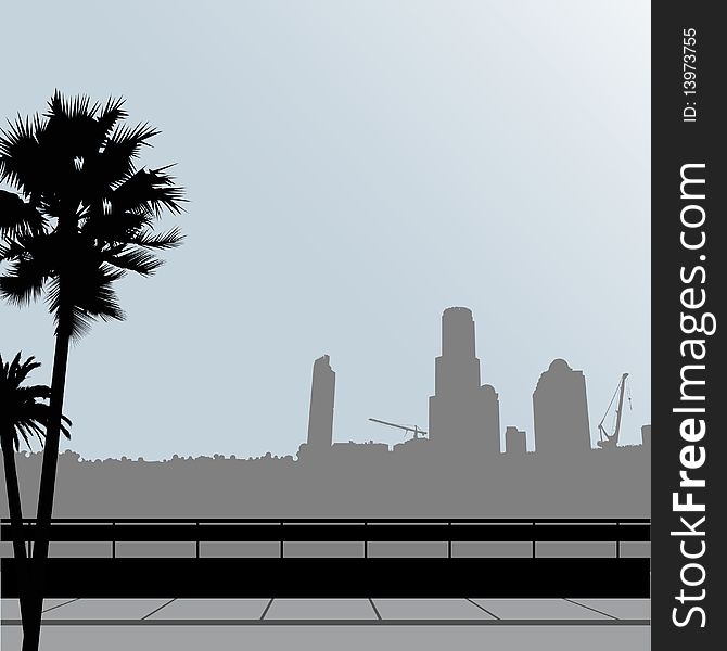 Abstract style city silhouette vector