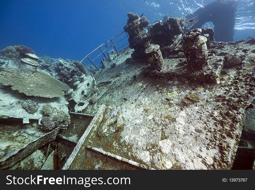 Wreck German freighter Kormoran - sank in 1984 Tiran
