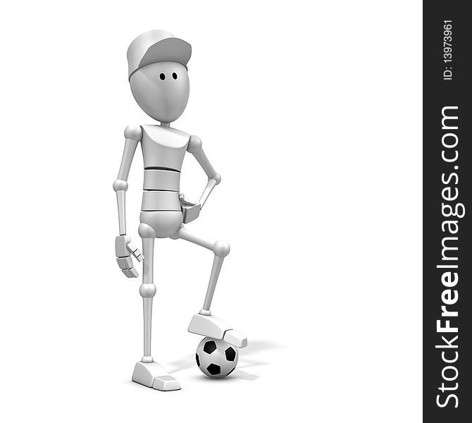 3d illustration/rendering of a soccer player