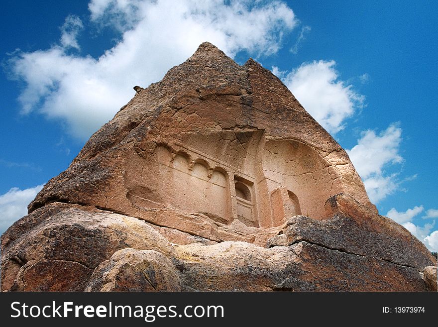 Cappadocia. The ruins of an ancient church near the town of Uchisar. Cappadocia. The ruins of an ancient church near the town of Uchisar